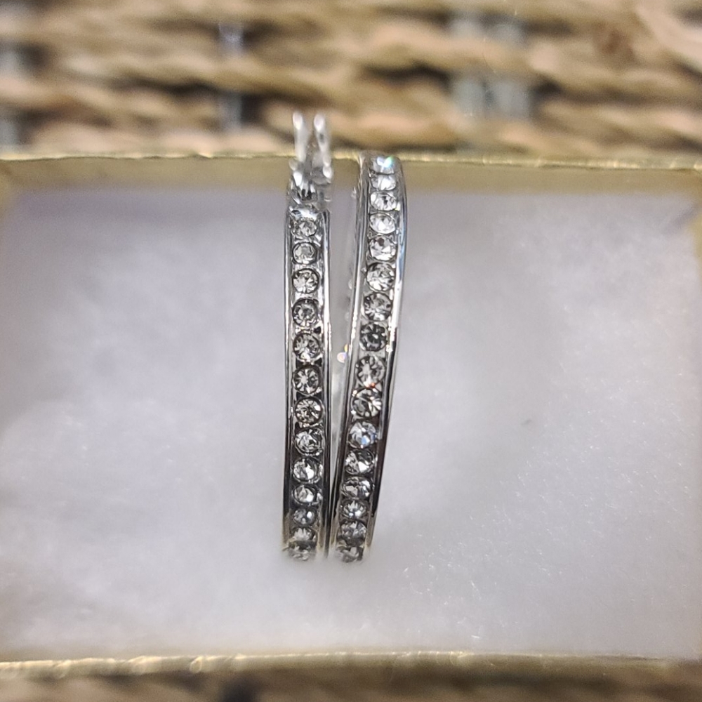Swarovski Silver Inside Out Crystal Hoop's